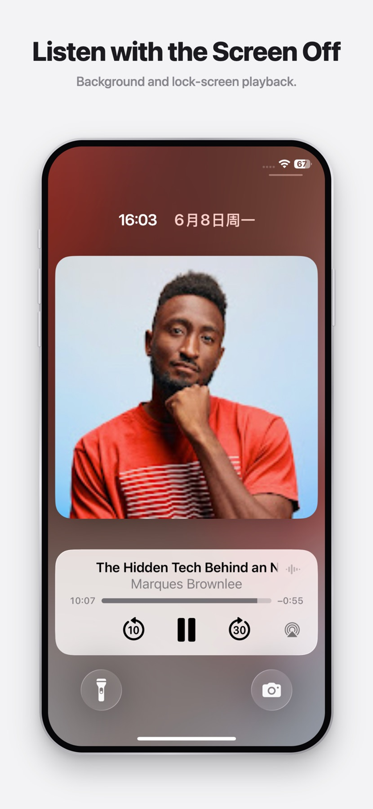 YouCaster: Videos to Podcasts — Background playback on the lock screen