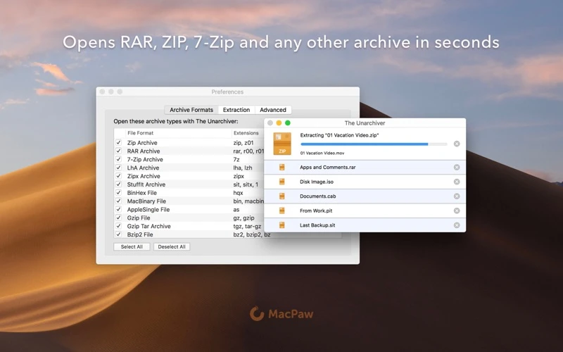 The Unarchiver — macOS 1