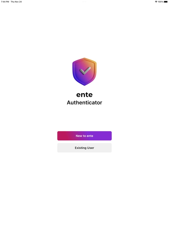 Ente Auth — iPad 2