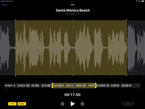 Apple Voice Memos — iPad 2