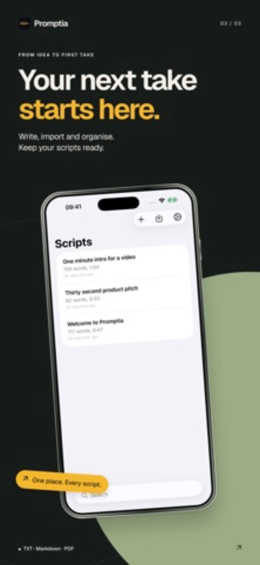 Promptia: Video Teleprompter developer-published iPhone product screenshot 3